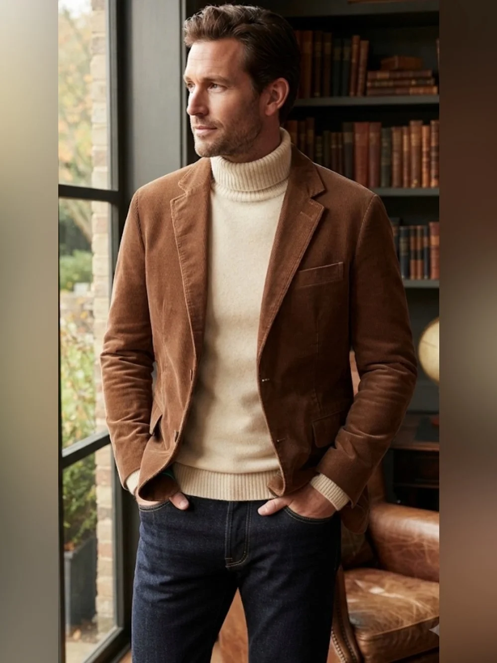 J.Crew Men’s Brown Corduroy Blazer Sport Coat 100% Cotton Size Medium